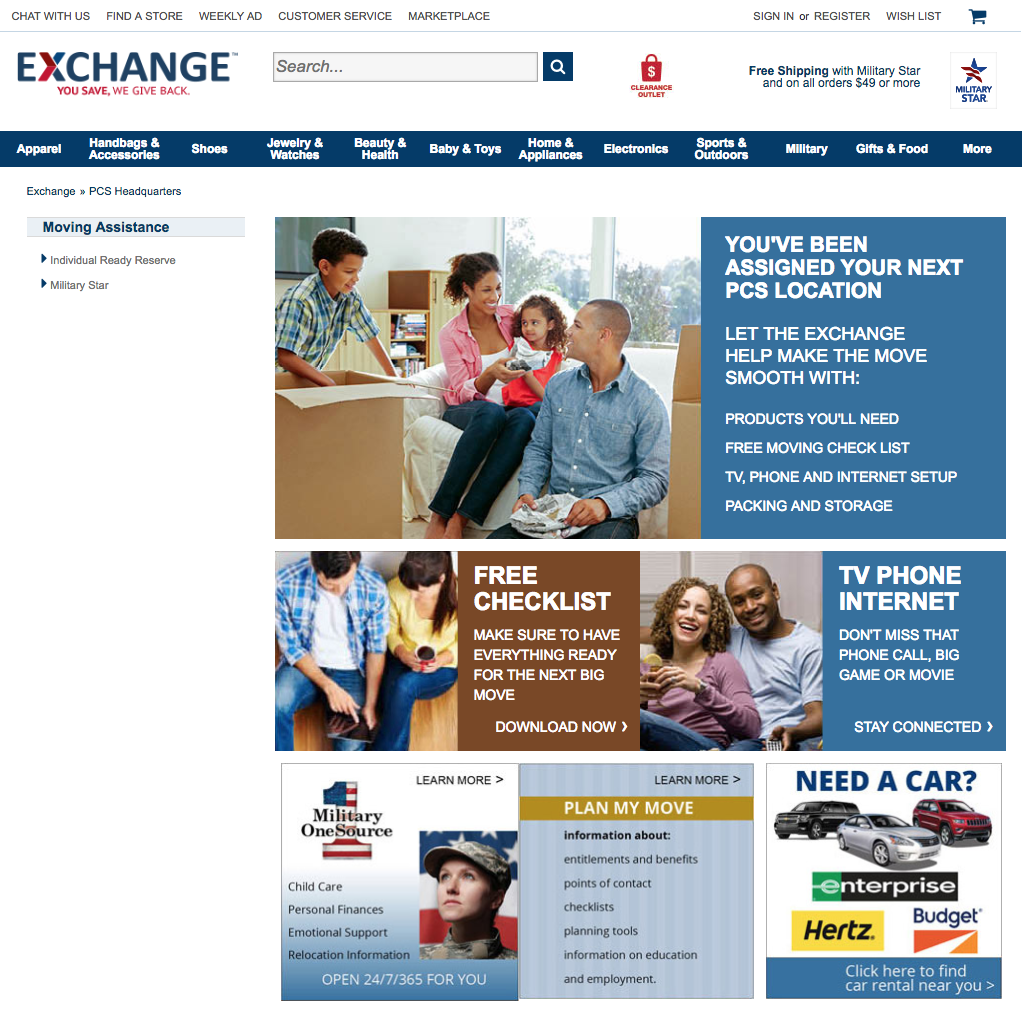 Exchange Provides One-Stop Shop Online for PCS’ing Soldiers, Airmen