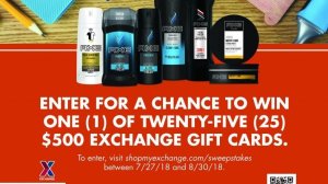 Enter for a chance to win one (1) of twenty-five (25) $500 Exchange Gift cards