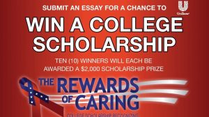 Submit an essay for a chance to win a college scholarship with the Rewards of Caring sweepstakes!