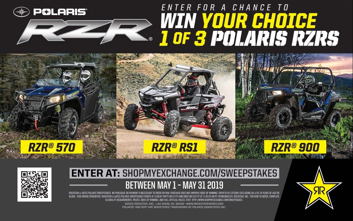 Rockstar Polaris Sweepstakes - Win Your Choice 1 of 3 Polaris RZRS