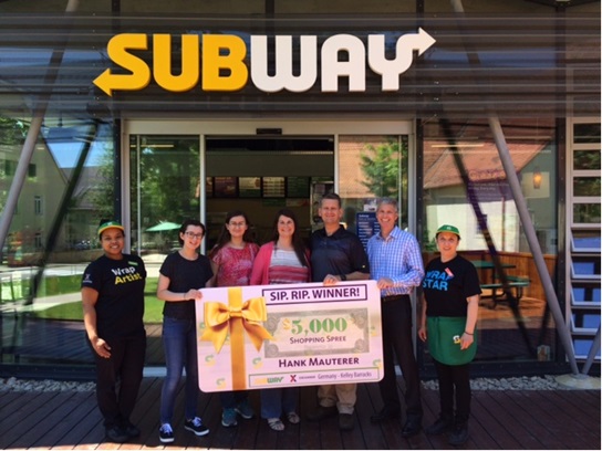 Mauterer family in front of Kelley Barracks Subway