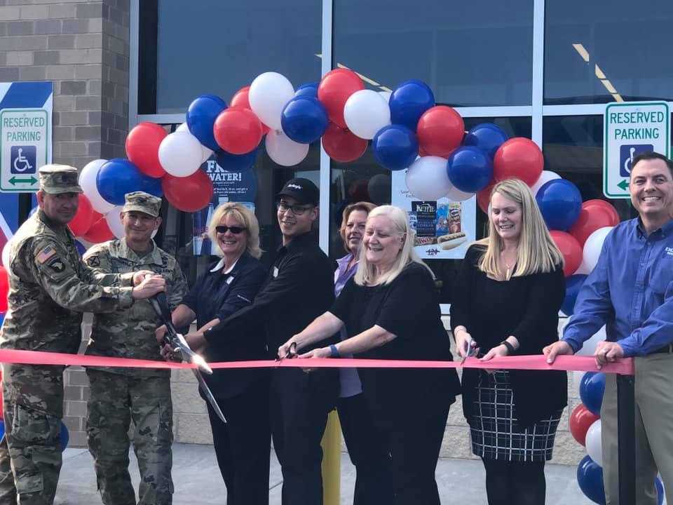 Exchange associates and garrison command cut the ribbon on Fort Drum's Ontario Express