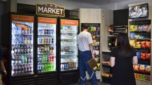 customers shopping at Tinker AFB micro market