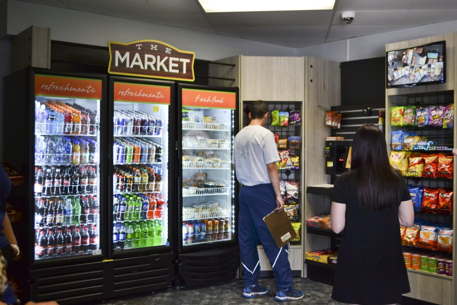 customers shopping at Tinker AFB micro market