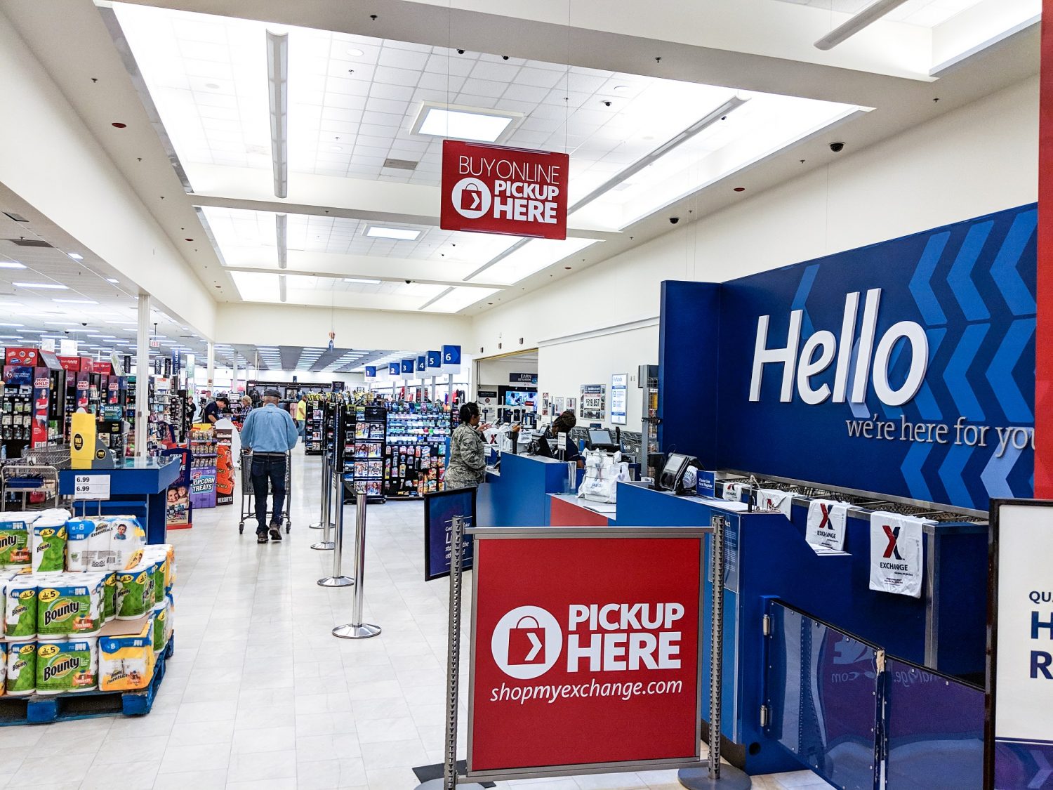 Shoppers at Keesler Air Force Base take advantage of the Exchange's buy online, pickup in-store service.