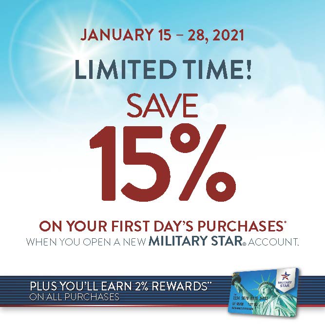 MilStar First Day Discount