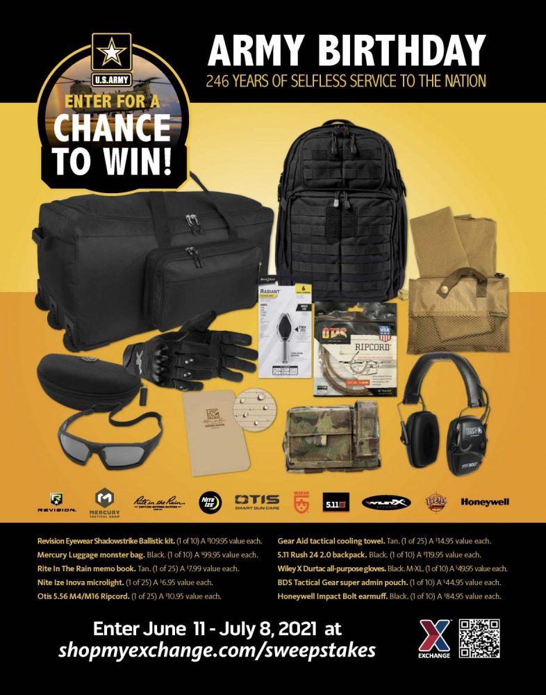 Army birthday sweepstakes prizes