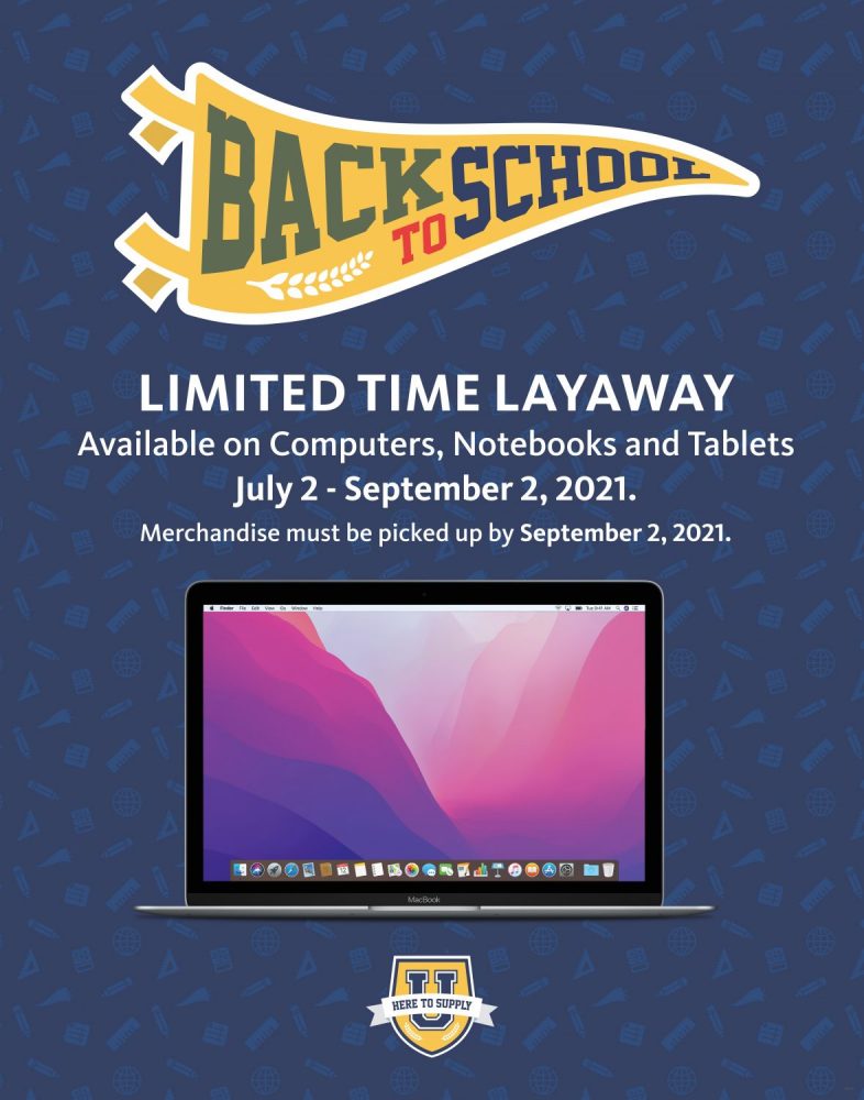 The Army & Air Force Exchange Service is helping students move to the head of the class for the 2021-22 school year with layaway on electronics to help with classroom success.