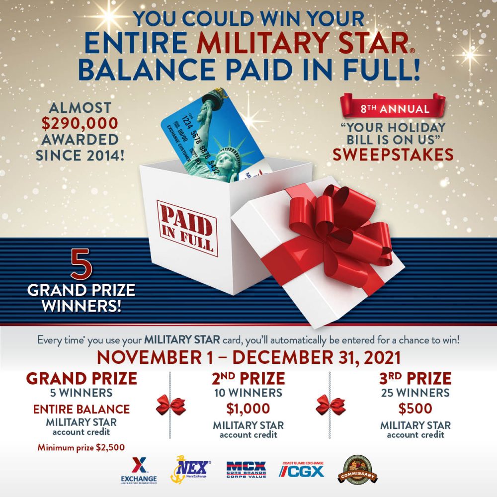 MILITARY STAR Your Holiday Bill On Us Sweepstakes