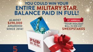 MILITARY STAR Your Holiday Bill On Us Sweepstakes