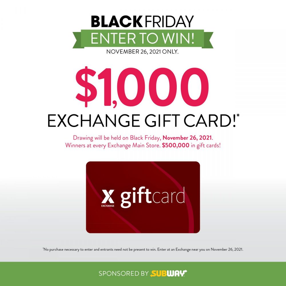 Exchange Giving Away $500,000 in Gift Cards on Black Friday