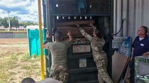 Cardboard recycling at Camp Santiago, Puerto Rico