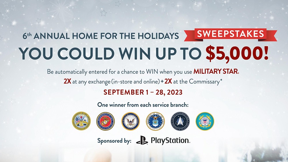 MILITARY STAR® is helping service members and their families gather together for the holidays with the sixth-annual Home for the Holidays Sweepstakes.
