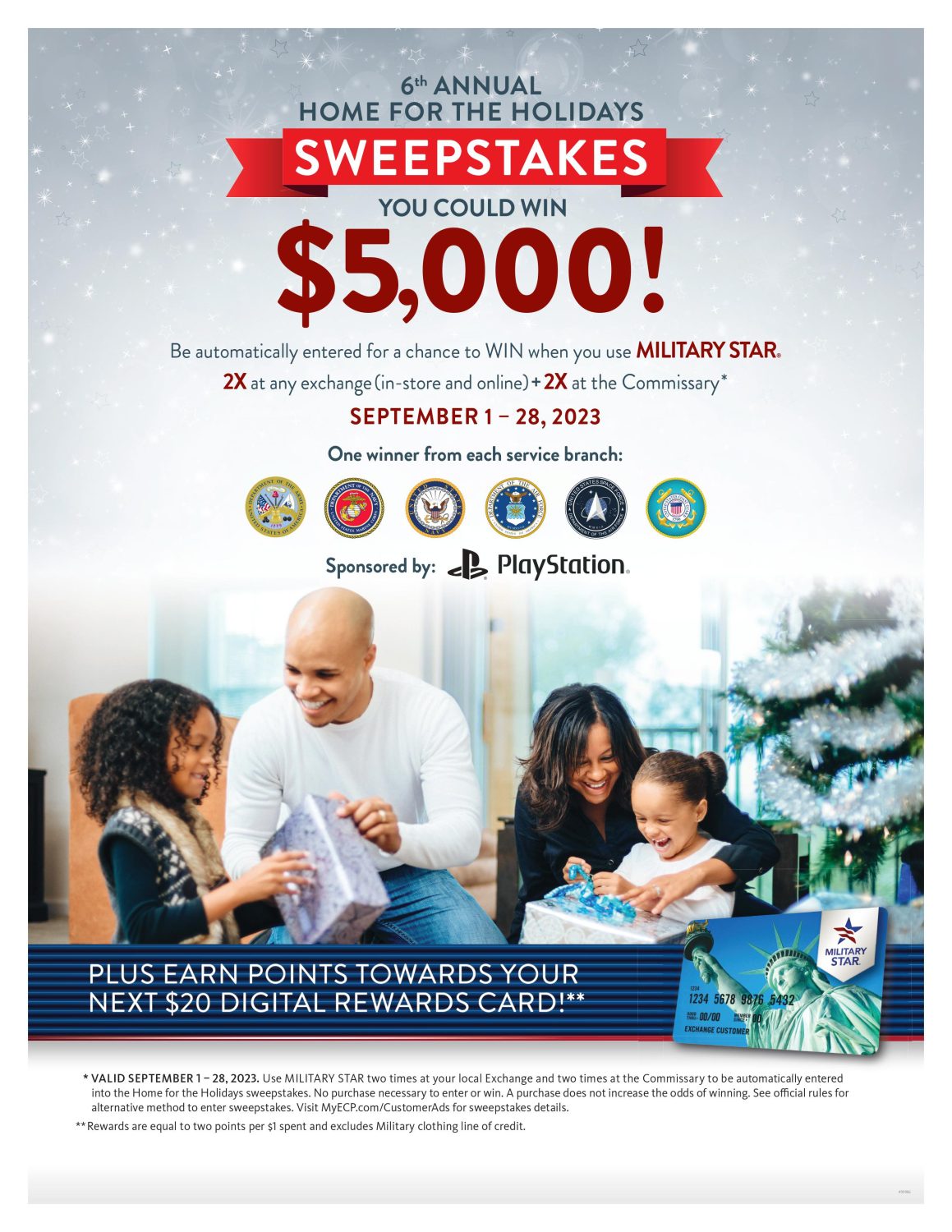 MILITARY STAR® is helping service members and their families gather together for the holidays with the sixth-annual Home for the Holidays Sweepstakes.