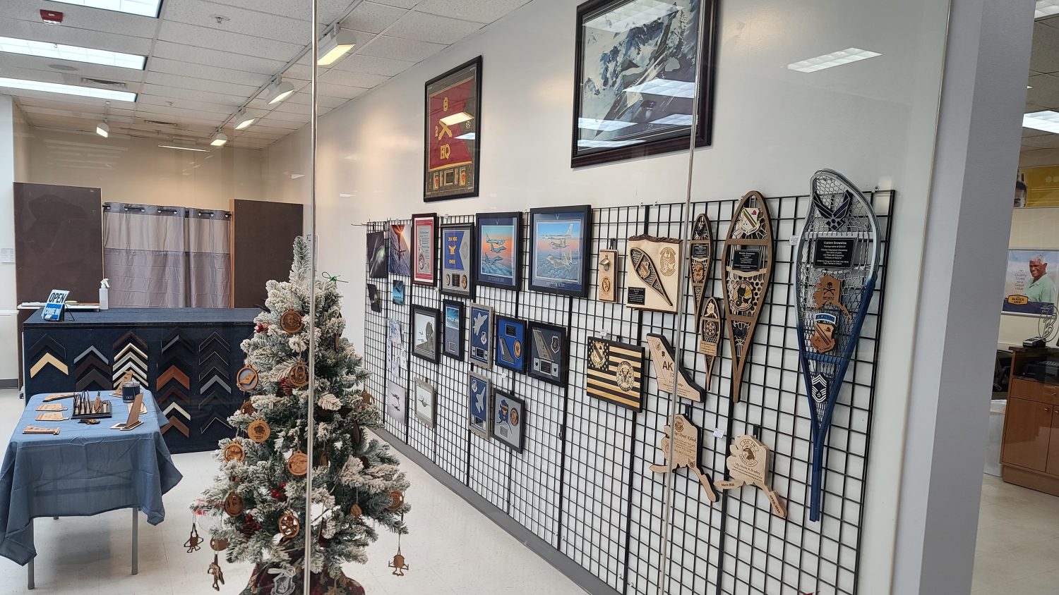 Freedom Frames store interior at Eielson Air Force Base Exchange.