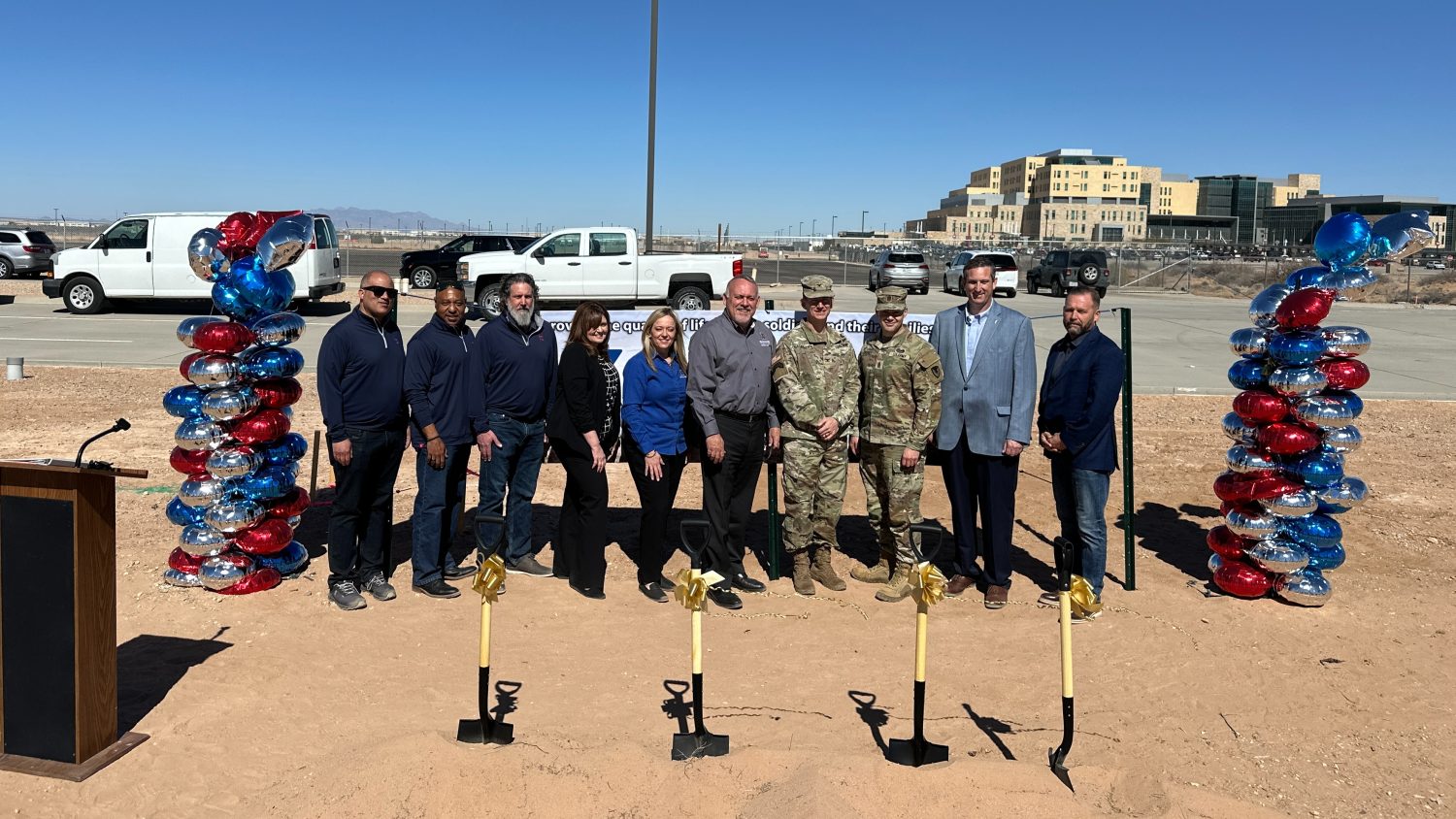 The Army & Air Force Exchange Service broke ground on a new cell tower at Fort Bliss, celebrating the project at a ceremony Feb. 14.