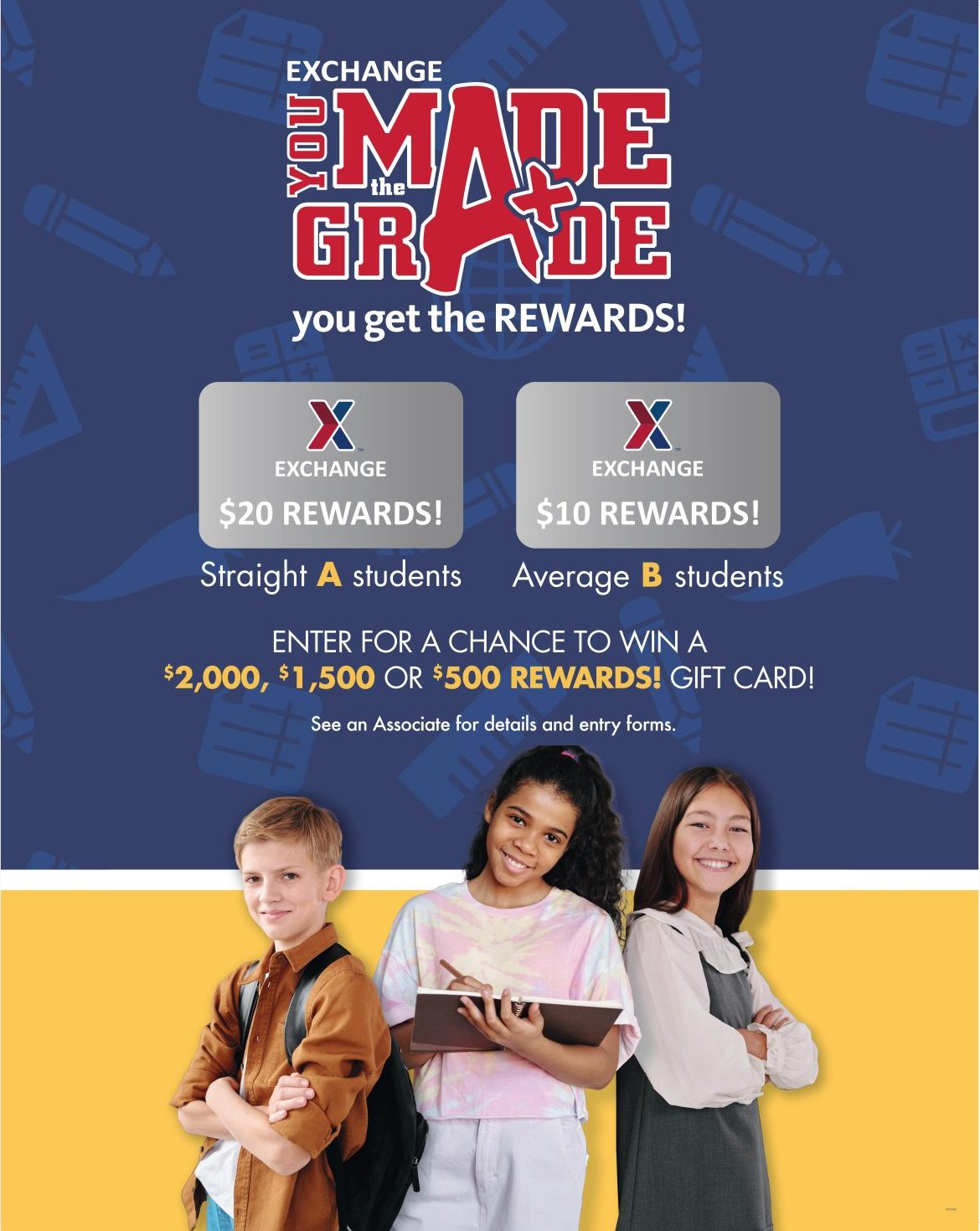 Good grades pay off in prizes for military kids with the Army & Air Force Exchange Service’s You Made The Grade program!