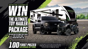 One lucky Exchange shopper can make some noise with new toys in the Ultimate Toy Hauler sweepstakes from the Exchange and Monster Energy. Through Aug. 31, shoppers can enter at ShopMyExchange.com/sweepstakes to win a 2024 Heartland travel trailer, customized Ford F-150, Kawasaki ATV and $10,000 cash!