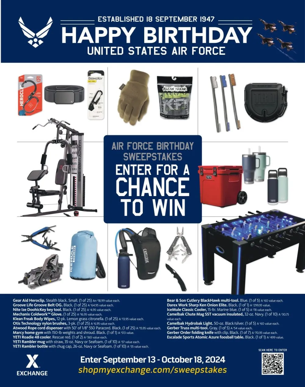 Sweepstakes, Savings Headline Exchange’s Celebration of the Air Force’s 77th Birthday