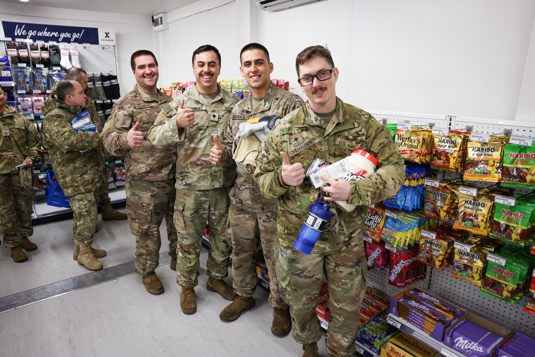 The Army &amp; Air Force Exchange Service is celebrating the grand opening of an expanded Direct Operation Exchange – Tactical (DOX-T) at Bemowo Piskie Training Area (BPTA), Poland.
1100 Feb. 28
This larger store will provide a broader selection of products, including everyday essentials, snacks, toiletries, and other items to better support U.S. troops at the tip of the spear. The Exchange is moving from a mobile field Exchange to a larger modular building, adding more than 2,000 square feet of retail space. Troops will enjoy the addition of a Snack Avenue with roller grill favorites like hot dogs and Tornados as well as a wider selection of sandwiches, hot-to-go items and better-for-you snacks. The store will also offer more options for protein bars, supplements and drinks, enhancing the Quality of Life for deployed service members.
The grand opening is the result of collaboration between the Exchange, the 139th Regional Support Group (RSG), Polish leadership and the 21st Theater Sustainment Command (TSC), highlighting the shared commitment to supporting service members in the region.
The grand opening featured snacks, a food truck, games and raffle giveaways.