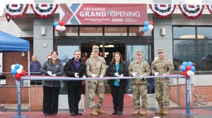 Grand reopening ribbon cutting at Camp Walker Exchange