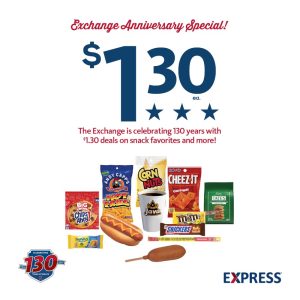 $1.30 Exchange Anniversary Specials at local Express locations.