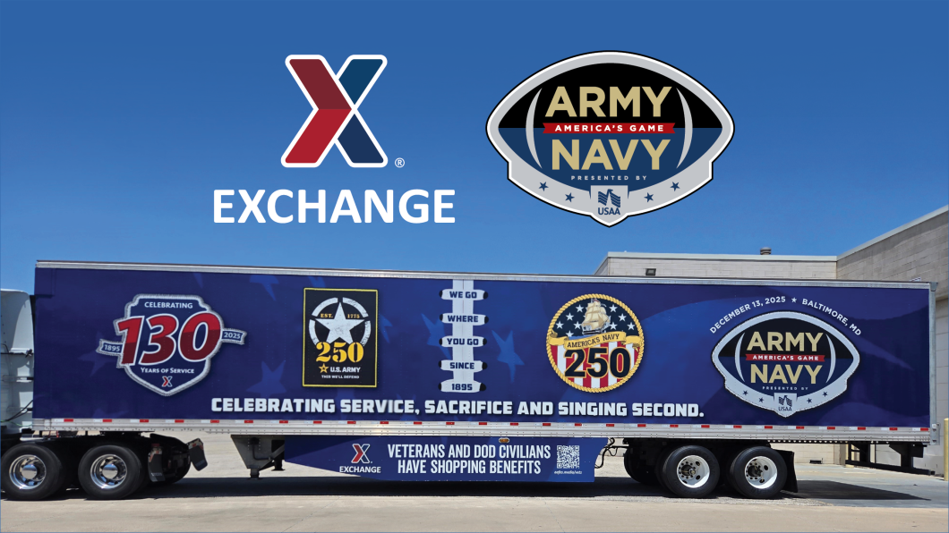 Army & Air Force Exchange Service's custom wrapped trailer for the 126th Army-Navy Game.