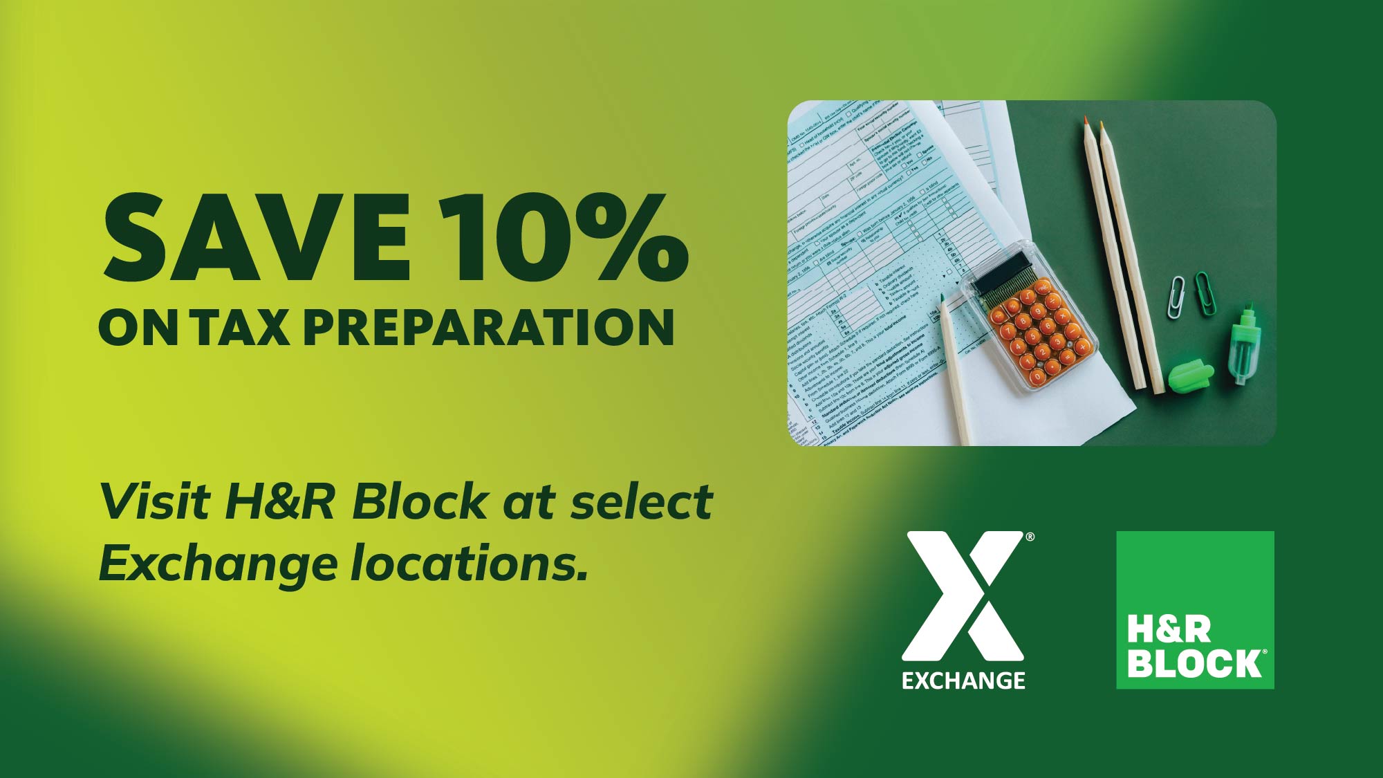 Exchange, H&R Block Offer Military Shoppers 10% Off Tax Preparation