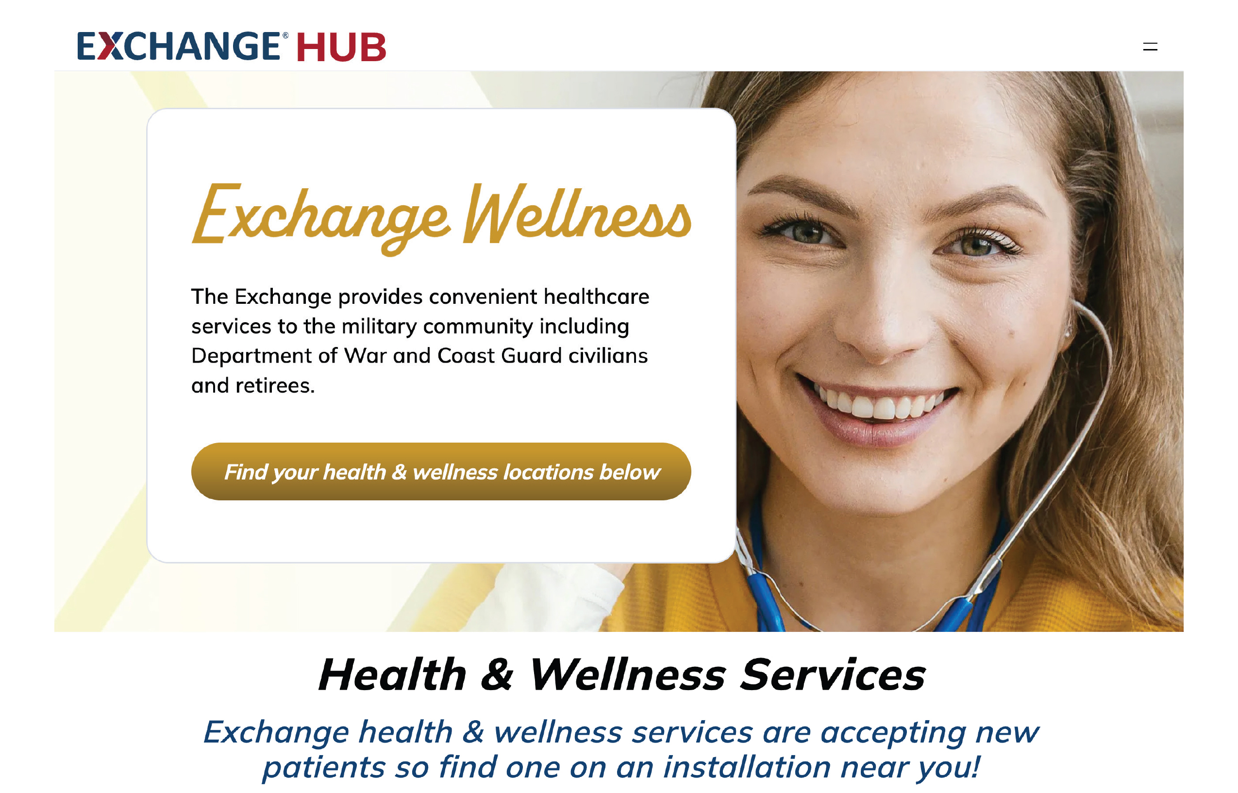 Exchange Wellness Hub Connects Military Community to Convenient Healthcare Services