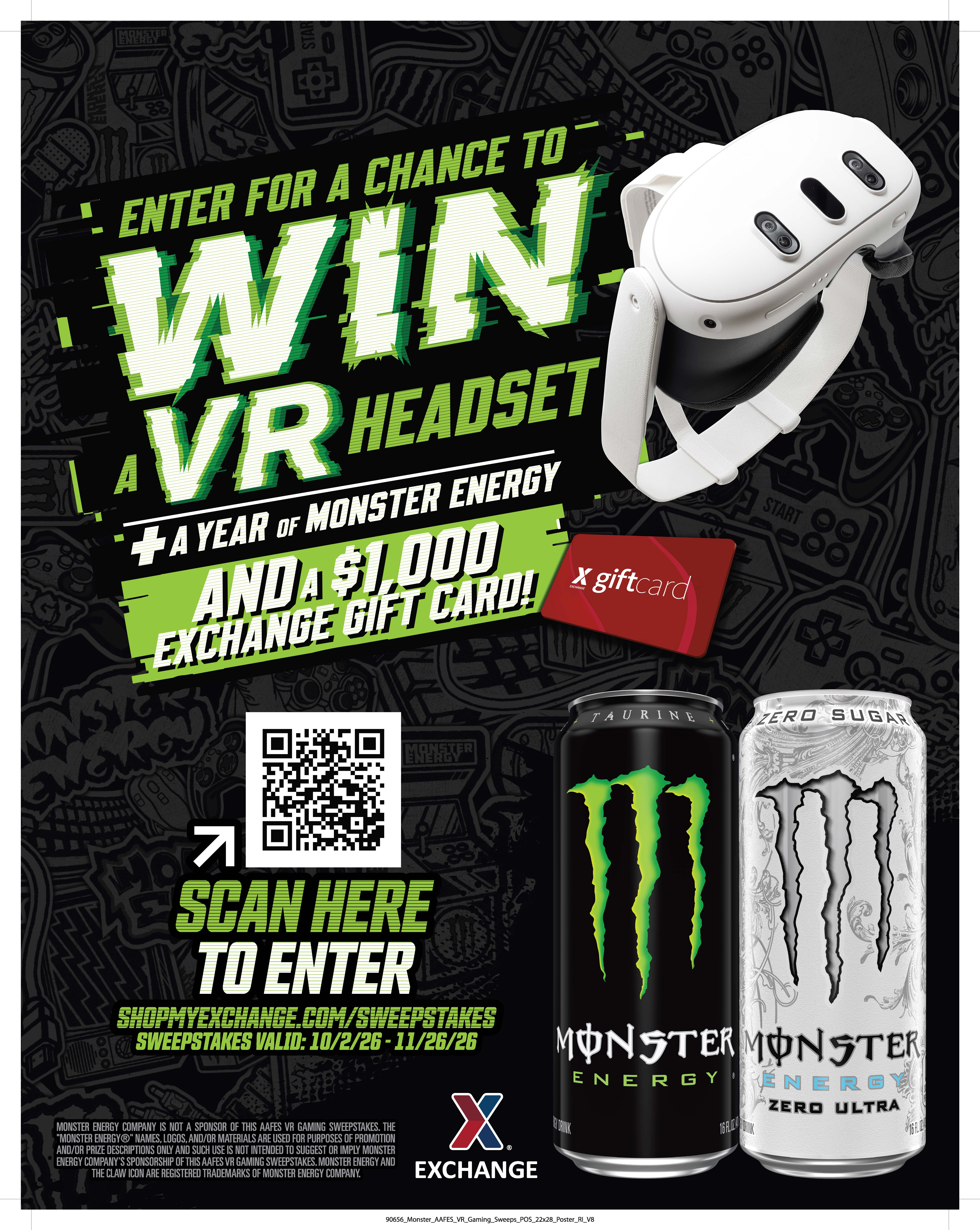 Exchange, Monster Energy Launch VR Gaming Sweepstakes With $33,000 in Prizes